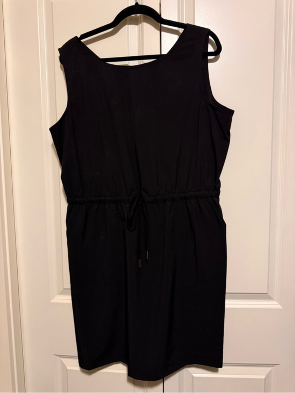 Calvin Klein Black Sleeveless Drawstring Waist Mini Dress